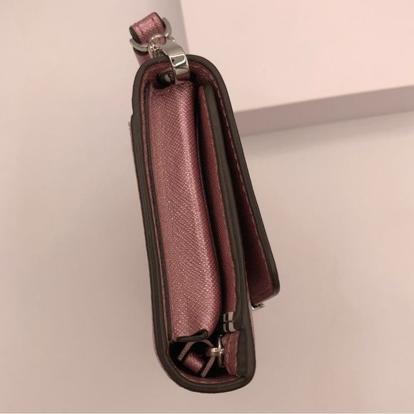 Henri Bendel West 57th Wristlet Wallet Metallic Pink Leather Wrist Strap - Picture 5 of 14